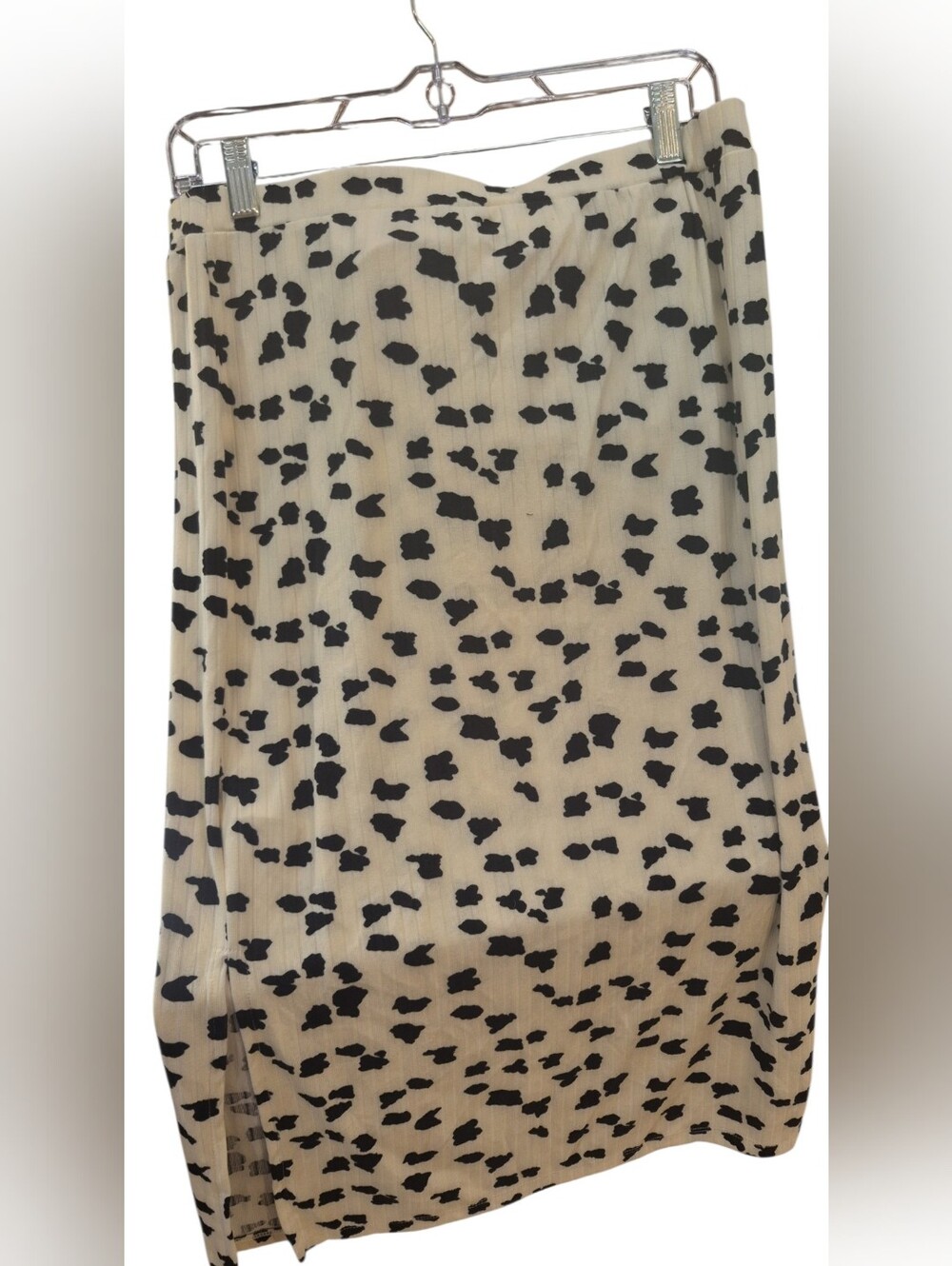 Women’s Animal Print Midi Skirt in Cream and Black Lularoe Small